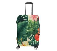 GFLFMXZW Housse de bagage de voyage élastique Hojas Tropicales Y Flores Housse de protection pour bagages de voyage anti-rayures Housse décorative pour adulte, hojas tropicales y flores, M