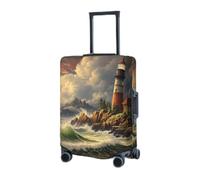 GFLFMXZW Housse de bagage de voyage élastique pour valise, housse de protection anti-rayures pour bagages de voyage, housse décorative pour adulte (45,7 à 81,3 cm), Noir , M