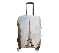 GFLFMXZW Housse de bagage de voyage élastique pour valise, housse de protection pour bagages, housse de protection anti-rayures pour bagages, housse décorative pour adulte, Aquarelle Paris, L
