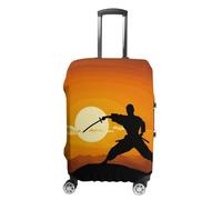 GFLFMXZW Housse de bagage de voyage élastique pour valise, motif silhouette de karaté, housse de protection pour bagages, housse de protection pour voyage, anti-rayures, housse décorative pour adulte,