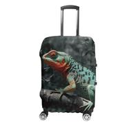 GFLFMXZW Housse de bagage Lizard assis sur une branche pour valise, approuvée par la TSA, élégante, lavable, extensible, anti-rayures, pour bagages de 48 à 81 cm, Style :, M, Housse de bagage