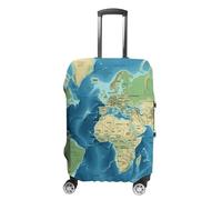 GFLFMXZW Housse de bagage motif carte du monde pour valise, approuvée par la TSA, élégante, lavable, extensible, protection anti-rayures, pour bagages de 48 à 81 cm, Style :, S, Housse de bagage