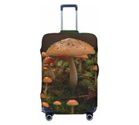 GFLFMXZW Housse de bagage motif champignon sauvage, élégante, lavable, extensible, protection anti-rayures pour bagages de 45,7 à 78,7 cm, Noir , XL