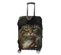 GFLFMXZW Housse de bagage pour valise de 48,3 à 81,3 cm - Approuvée par la TSA, élégante, lavable, extensible, anti-rayures, motif chat en costume de pirate, Style :, XL, Housse de bagage
