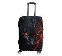GFLFMXZW Housse de bagage pour valise de 48,3 à 81,3 cm - Motif loup noir aux yeux rouges - Approuvée par la TSA, élégante, lavable, extensible, anti-rayures, Style :, L, Housse de bagage