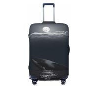 GFLFMXZW Housse de bagage Whale Full Moon élégante, lavable, extensible, anti-rayures, pour bagages de 45,7 à 78,7 cm, Noir , S