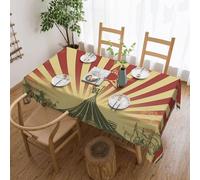 GFLFMXZW Nappe rectangulaire de 137 x 183 cm, motif cirque vintage, lavable, infroissable, pour table de cuisine, décoration en tissu imperméable