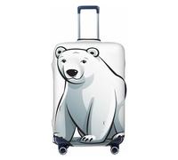 GFLFMXZW Polar Bear Housse de bagage élégante lavable et extensible anti-rayures pour bagages de 45,7 à 78,7 cm, Noir , L