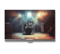 GFLFMXZW Porte-cartes de visite en métal pour homme et femme - Porte-cartes de poche - Style Rock Band - Pour cartes de crédit et d'identité - Fermeture à boucle, Style :