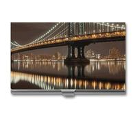 GFLFMXZW Porte-cartes de visite en métal pour homme et femme - Porte-cartes de visite New York Manhattan Bridge - Porte-cartes de crédit - Porte-carte d'identité - Fermeture à boucle, Style :