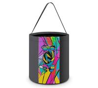 GFLFMXZW Sacs à friandises ou tours d'Halloween colorés avec poignées - Portable et pliable - Panier à bonbons d'Halloween réutilisable pour emballage de cadeaux, style, Style :, 7.9"Ã-7.9"Ã-8.3",