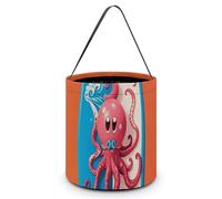 GFLFMXZW Sacs à friandises pour Halloween, motif planche de surf, poulpe, sacs d'Halloween avec poignées, panier à bonbons d'Halloween, sac fourre-tout réutilisable pour emballage de cadeaux, style 20