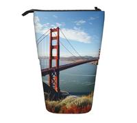 GFLFMXZW San Francisco Trousse à crayons télescopique avec fermeture éclair Motif pont Golden Gate Bridge, Noir , Taille unique