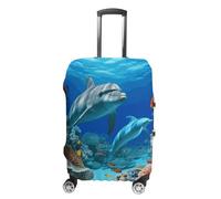 GFLFMXZW Seabed Housse de bagage pour valise, approuvée par la TSA, motif poissons coralliens, housse de valise, élégante, lavable, extensible, anti-rayures, pour bagages de 48 à 81 cm, Style :, XL,