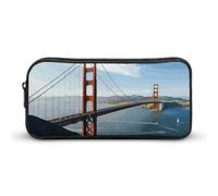 GFLFMXZW Trousse à crayons à grande ouverture - Grande capacité - San Francisco Golden Gate Bridge - Trousse esthétique à fermeture éclair - Pochette portable pour pièces de monnaie - Organiseur de