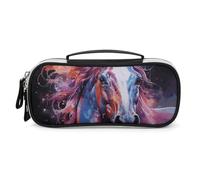 GFLFMXZW Trousse à crayons à large ouverture - Grande capacité - Motif cheval de rêve - Trousse à crayons esthétique portable avec fermeture éclair - Avec poignée pour organisateur de bureau, Style :,