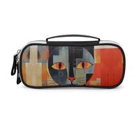 GFLFMXZW Trousse à crayons à large ouverture - Grande capacité - Orange - Yeux rouges - Trousse à crayons - Trousse à crayons esthétique portable avec fermeture éclair - Avec poignée pour organisateur