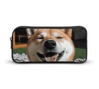 GFLFMXZW Trousse à crayons à large ouverture - Grande capacité - Shiba Inu - Avec languette - Esthétique - Fermeture éclair - Pochette portable pour pièces de monnaie - Organiseur de bureau, Style :,