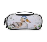 GFLFMXZW Trousse à crayons à large ouverture, grande capacité, trousse à crayons aquarelle en forme de canard, trousse à crayons esthétique portable avec fermeture éclair avec poignée pour