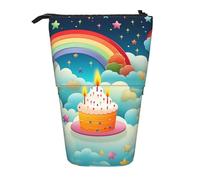 GFLFMXZW Trousse à crayons télescopique avec fermeture éclair Motif anniversaire arc-en-ciel, Noir , Taille unique