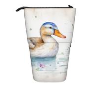 GFLFMXZW Trousse à crayons télescopique avec fermeture éclair Motif canard aquarelle, Noir , Taille unique