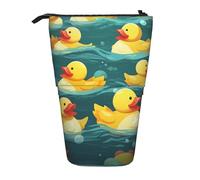 GFLFMXZW Trousse à crayons télescopique avec fermeture éclair Motif canards en caoutchouc, Noir , Taille unique