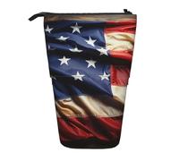 GFLFMXZW Trousse à crayons télescopique avec fermeture éclair Motif drapeau américain, Noir , Taille unique