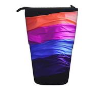 GFLFMXZW Trousse à crayons télescopique avec fermeture éclair - Motif drapeau de la fierté - Imprimé aux couleurs vives, Noir , Taille unique