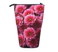 GFLFMXZW Trousse à crayons télescopique avec fermeture éclair Motif fleurs roses, Noir , Taille unique