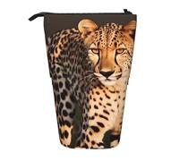 GFLFMXZW Trousse à crayons télescopique avec fermeture éclair Motif guépard sauvage, Noir , Taille unique