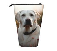 GFLFMXZW Trousse à crayons télescopique avec fermeture éclair Motif labrador blanc, Noir , Taille unique