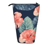 GFLFMXZW Trousse à crayons télescopique avec fermeture éclair Motif Monstera aquarelle, Noir , Taille unique