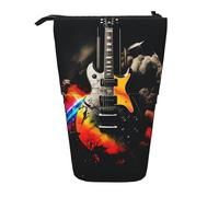 GFLFMXZW Trousse à crayons télescopique avec fermeture éclair Motif musique rock, Noir , Taille unique