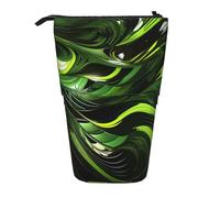 GFLFMXZW Trousse à crayons télescopique avec fermeture éclair Motif serpent Vert abstrait, Noir , Taille unique