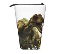 GFLFMXZW Trousse à crayons télescopique sur le thème des dinosaures avec impression 3D et fermeture éclair, Noir , Taille unique