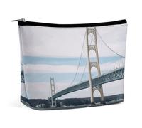GFLFMXZW Trousse de maquillage de voyage pour femme avec pont suspendu Mackinac, grande trousse de maquillage pour sac à main, grand sac de rangement de maquillage, pont suspendu Mackinac, taille