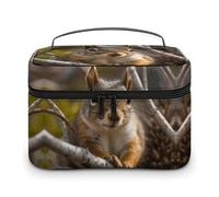 GFLFMXZW Trousse de maquillage de voyage pour femme - Écureuil dans un arbre - Grande trousse de maquillage pour sac à main - Grand étui de rangement de maquillage - Écureuil dans un arbre, 25 x 18 x