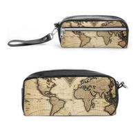 GFLFMXZW Trousse de maquillage de voyage pour femme - Grande trousse de maquillage avec carte du monde - 20 x 10 x 5,5 cm, motif carte du monde, 20*10*5.5cm, Trousse de maquillage