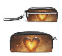 GFLFMXZW Trousse de maquillage de voyage pour femme - Grande trousse de maquillage en forme de cœur - Flamme en forme de cœur - 20 x 10 x 5,5 cm, Flamme en forme de cœur, 20*10*5.5cm, Trousse de