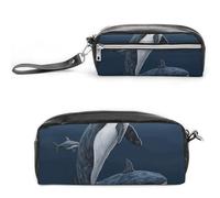 GFLFMXZW Trousse de maquillage de voyage pour femme - Grande trousse de maquillage pour sac à main - Famille de baleines - 20 x 10 x 5,5 cm, Whale Family, 20*10*5.5cm, Trousse de maquillage