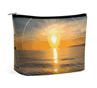 GFLFMXZW Trousse de maquillage de voyage pour femme - Grande trousse de maquillage pour sac à main - Grand étui de rangement de maquillage - Horizon du lever du soleil - Taille unique, Sunrise