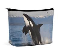GFLFMXZW Trousse de maquillage de voyage pour femme - Grande trousse de maquillage pour sac à main - Grand étui de rangement de maquillage, épaulard, taille unique, Baleine tueuse., Taille unique,