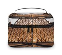 GFLFMXZW Trousse de maquillage de voyage pour femme, musée du Louvre à Paris, pochette de maquillage pour sac à main, grande trousse de rangement de maquillage, sac de réception, musée du Louvre à