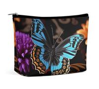 GFLFMXZW Trousse de maquillage de voyage pour femme - Papillon sur une belle fleur - Grande trousse de maquillage pour sac à main, papillon sur une belle fleur, taille unique, trousse de maquillage,
