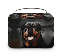 GFLFMXZW Trousse de maquillage de voyage pour femme - Trousse de maquillage pour sac à main - Grand étui de rangement de maquillage - Sac de réception - Motif chien Rottweiler cool - 25 x 18 x 15 cm,