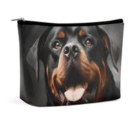 GFLFMXZW Trousse de maquillage de voyage pour femme - Trousse de maquillage pour sac à main - Grande trousse de rangement de maquillage - Motif chien Rottweiler cool - Taille unique, Cool Rottweiler