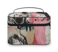 GFLFMXZW Trousse de maquillage de voyage pour femme, une pochette de maquillage pour peinture abstraite pour sac à main, grand étui de rangement de maquillage, sac de réception, une peinture