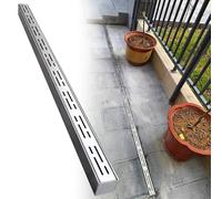 GFLPSQIA caniveau Drainage Drain De Canal Mince Extérieur, Kit De Système De Drainage De Tranchée pour La Maison Et Le Commerce, Capacité De Charge Élevée(W x H 15 X 4cm)
