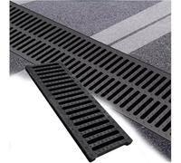 GFLPSQIA caniveau Drainage Grille D'égout Découpable, Couvercle De Drain De Tranchée en Plastique pour Auge De Jardin, Grilles De Couverture De Puits Rectangulaires(20 x 3 cm/8 x 1 in)