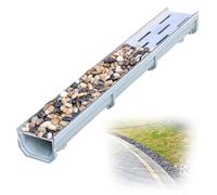 GFLPSQIA caniveau Drainage Système De Drainage De Tranchée 4 6 10 12,5 15 20 30 Cm De Hauteur, Drains De Tranchée en Forme De U avec Grille en Acier Inoxydable(L X W X H 100 X 15 X 6CM)